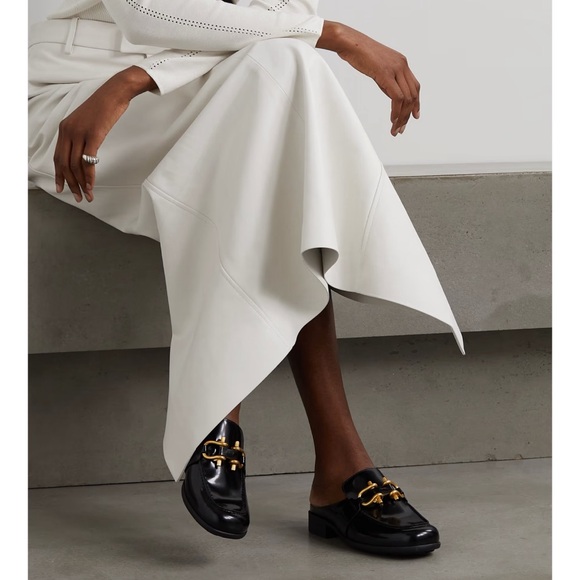 NIB Bottega Veneta Black Slip on Monsieur Loafers with Gold Hardware Leather - Picture 1 of 16
